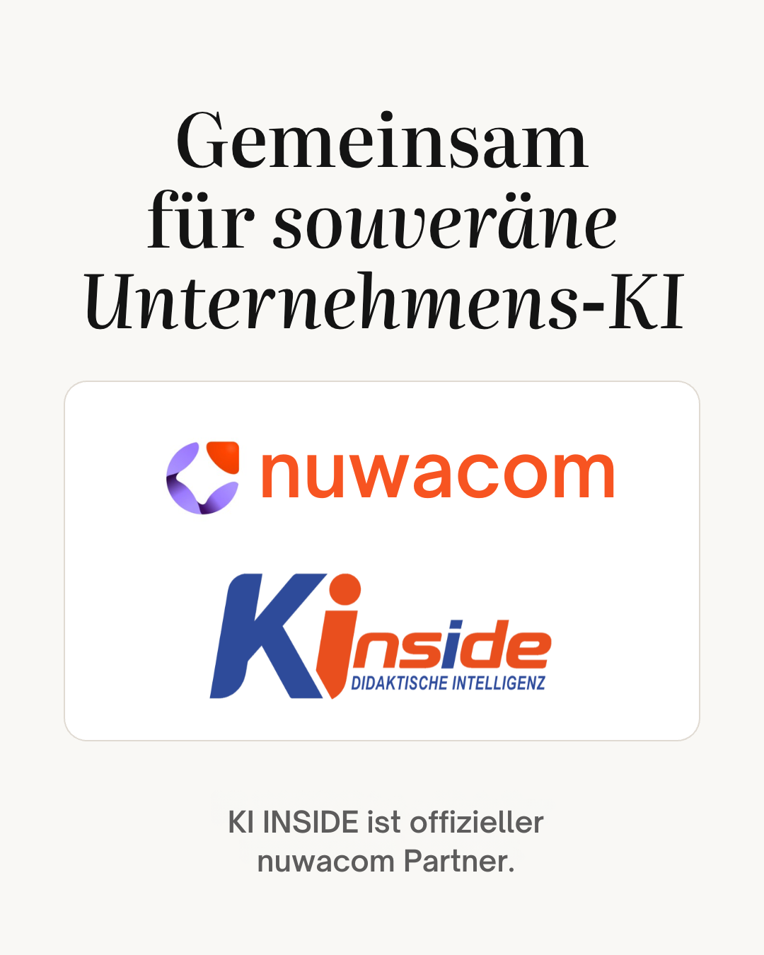 Gemeinsam für souveräne Unternehmens-KI – nuwacom und KI INSIDE
